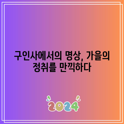 단양 가을 리프 페스티벌: 보발재와 구인사