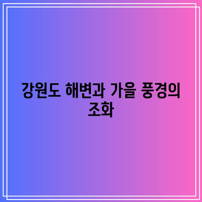 강원도 가을 여행지: 강릉의 경치 좋은 길