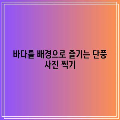 보령 여행에서 만나는 단풍과 바다