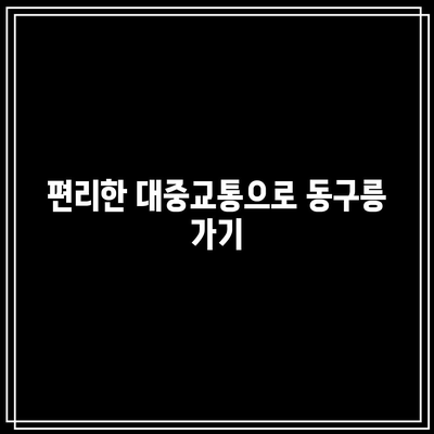 경기도 가을 여행지: 동구릉 단풍 주차 안내