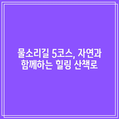 물소리길 5코스: 양평의 평화로운 산책로 여행