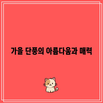 가을 단풍 시기와 명소, 국내에서 단풍을 감상하는 안내서