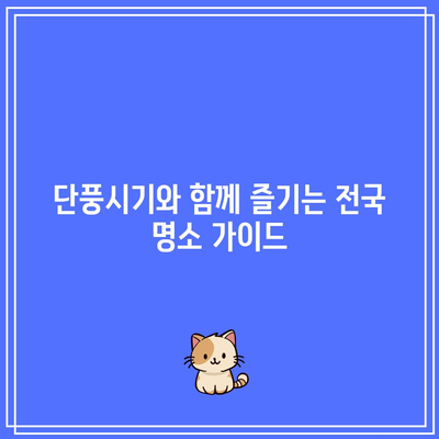 단풍시기와 함께 누리는 국내 단풍명소