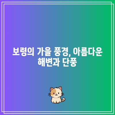 가을 보령 여행 코스