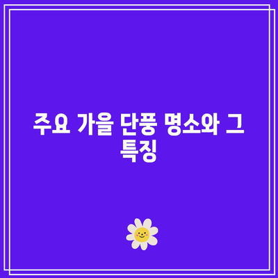 가을 단풍 명소와 시기: 국내 리프 페스티벌 가이드