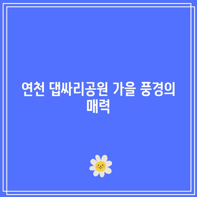 경기도 연천 댑싸리공원의 가을 리프 페스티벌 명소