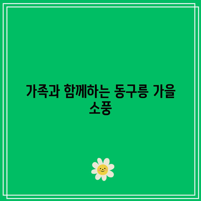 경기도 가을 여행지: 동구릉 단풍주차