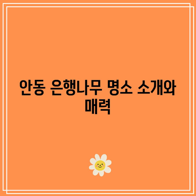 안동 가을 여행지로 가볼 만한 은행나무 명소