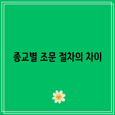 장례식장 조문 예절과 종교