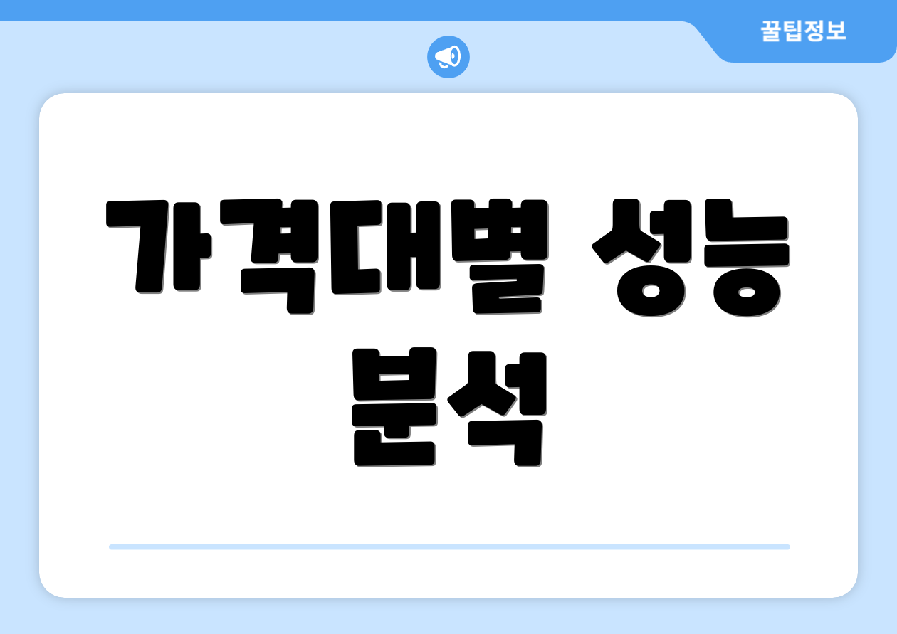 가격대별 성능 분석