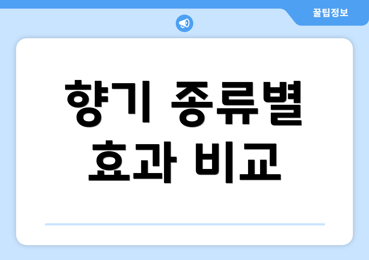 향기 종류별 효과 비교