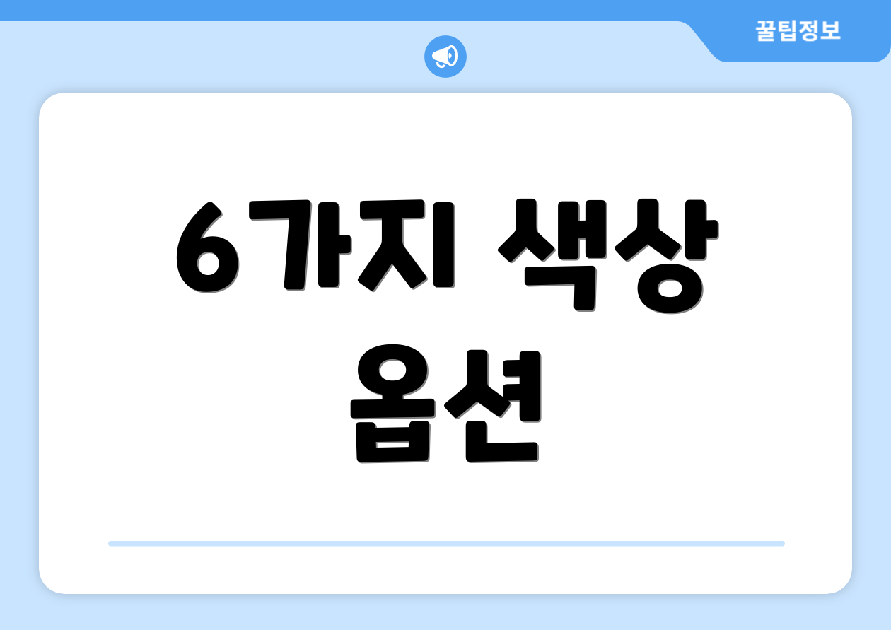 6가지 색상 옵션