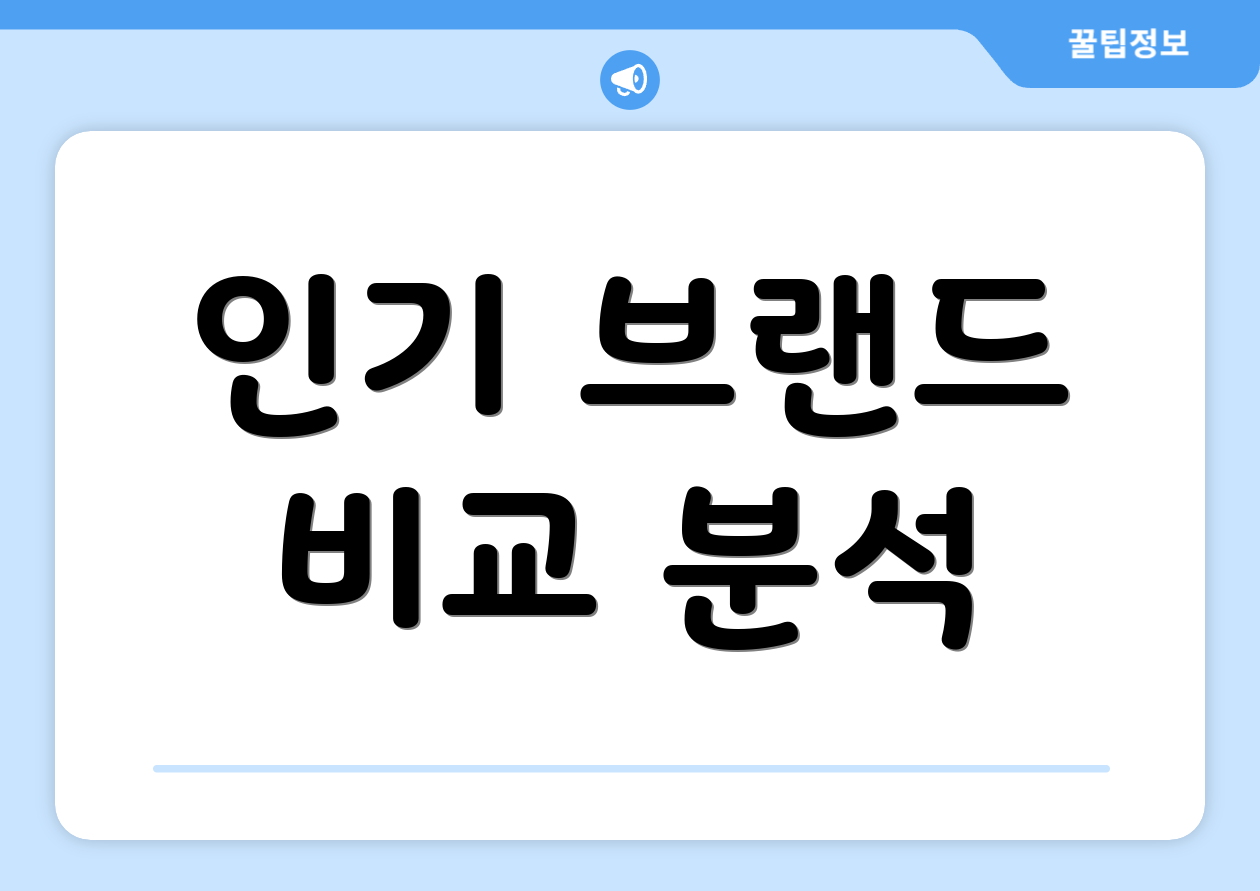 인기 브랜드 비교 분석