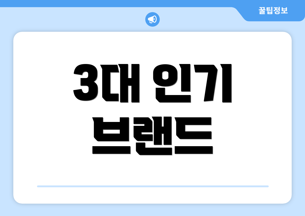 3대 인기 브랜드