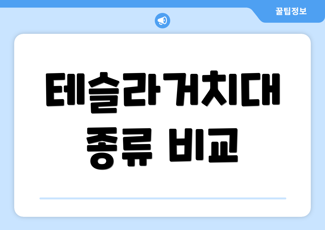 테슬라거치대 종류 비교
