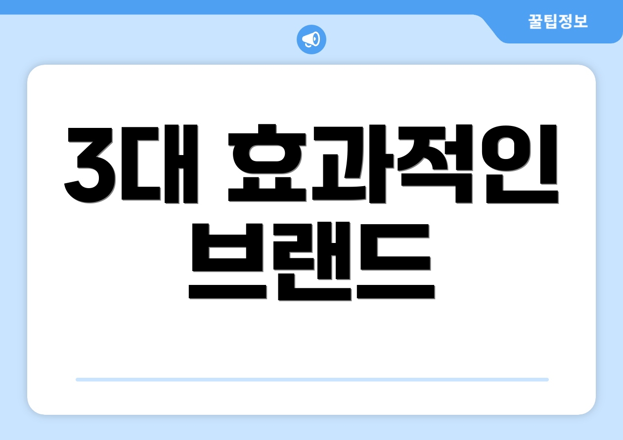 3대 효과적인 브랜드
