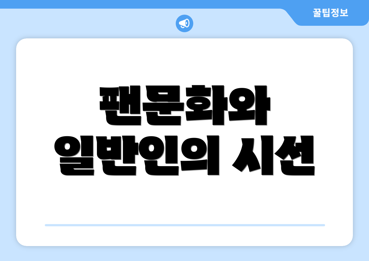 팬문화와 일반인의 시선