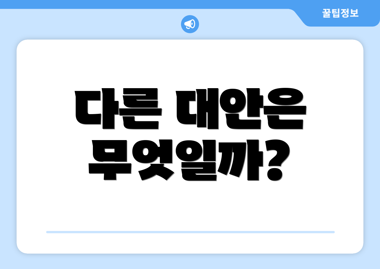 다른 대안은 무엇일까?