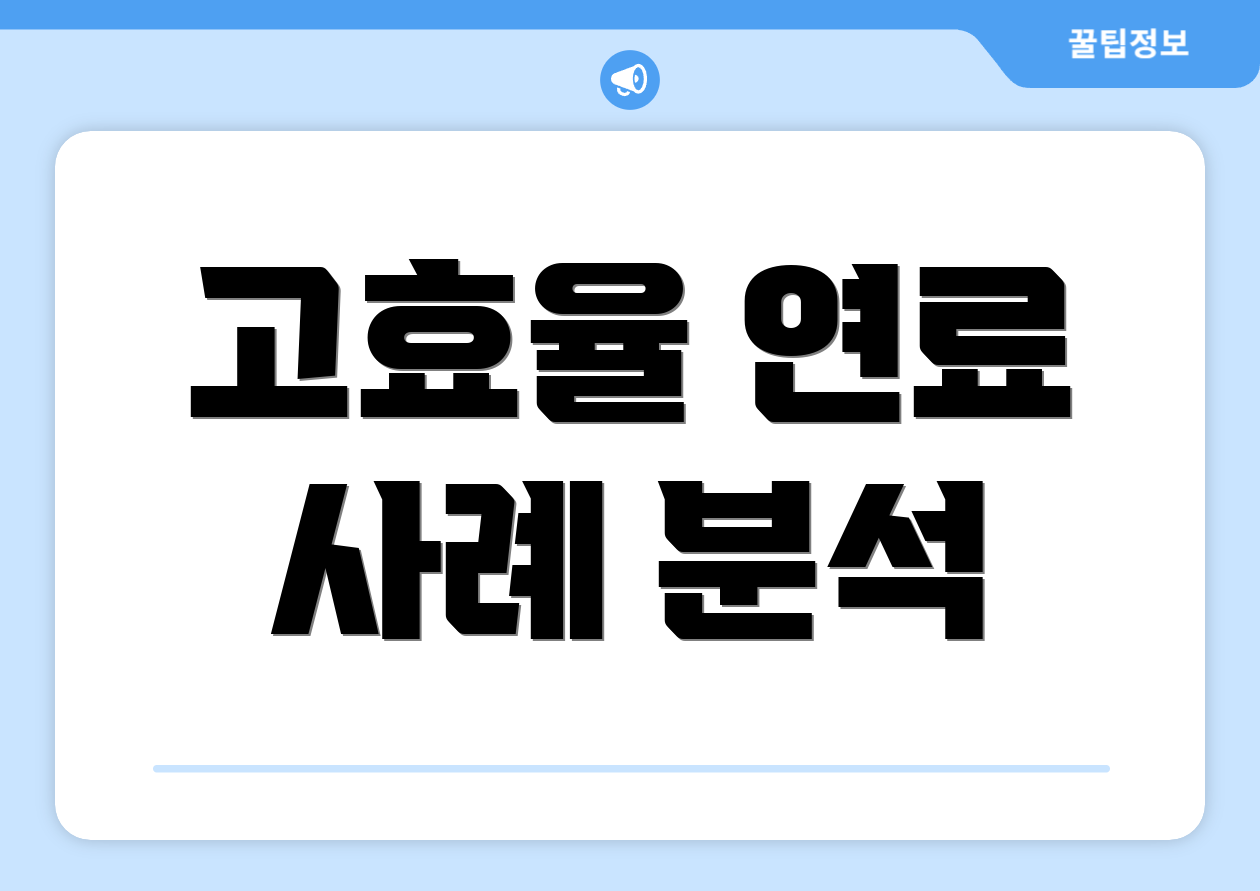 고효율 연료 사례 분석