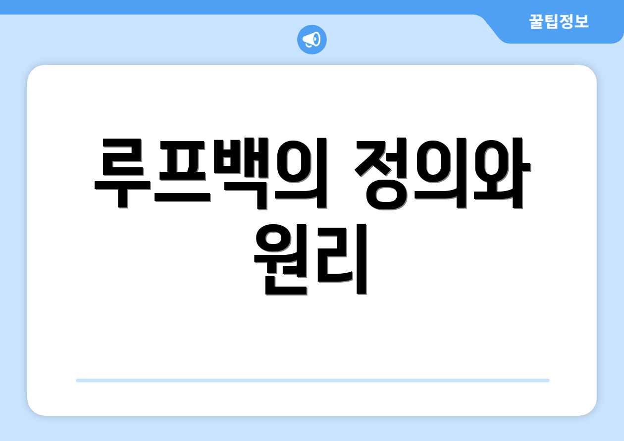 루프백의 정의와 원리