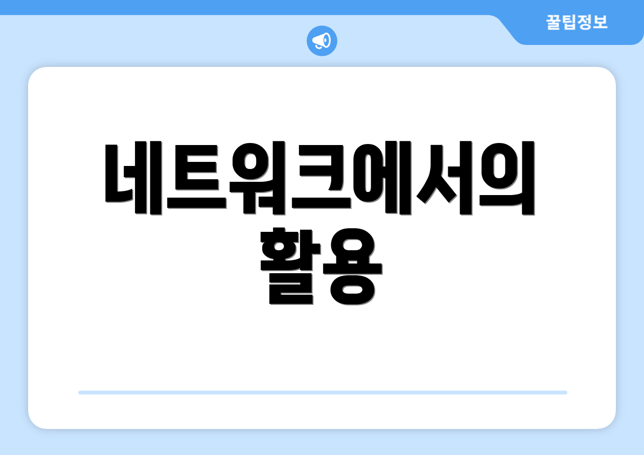 네트워크에서의 활용