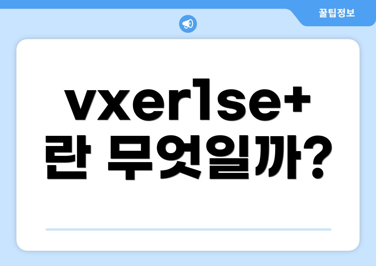 vxer1se+란 무엇일까?