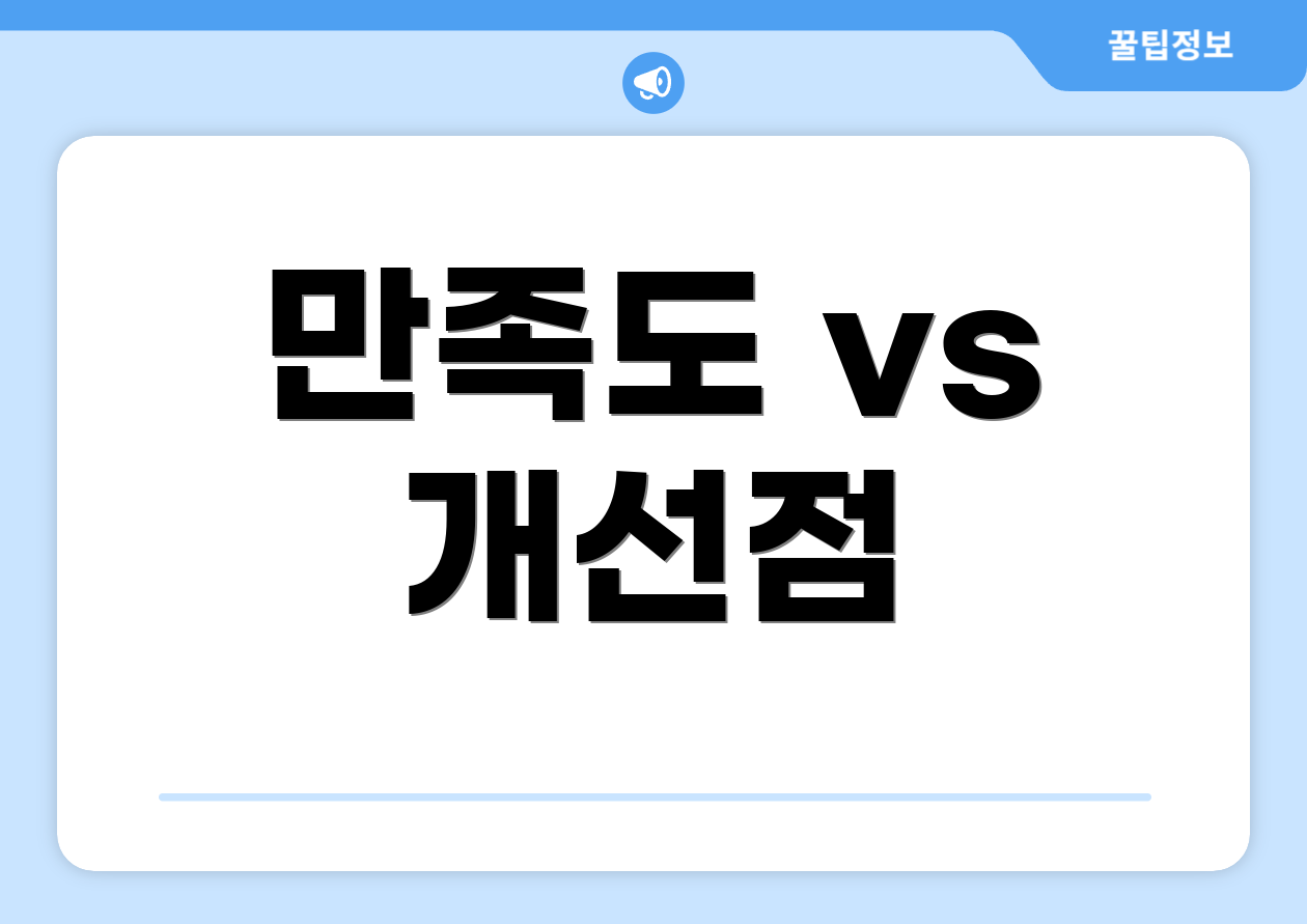 만족도 vs 개선점
