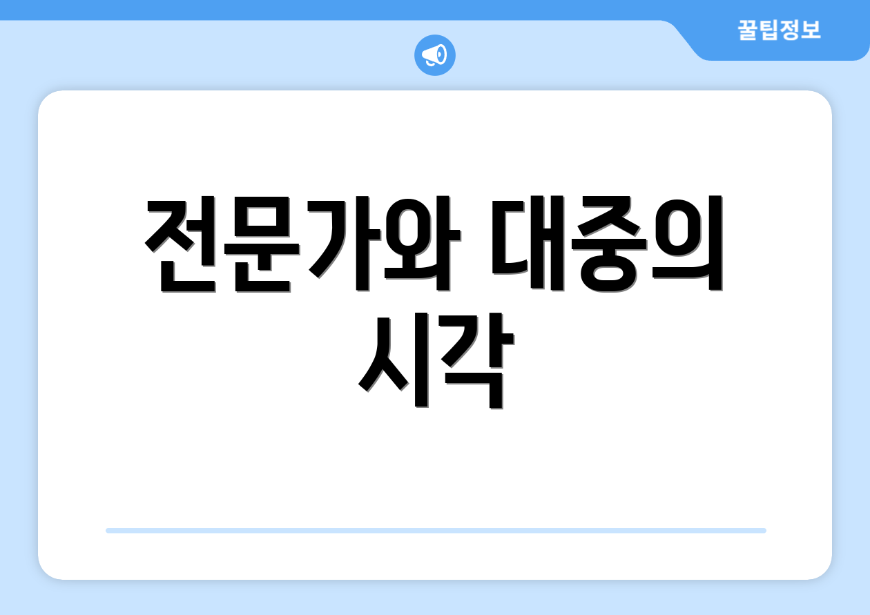 전문가와 대중의 시각