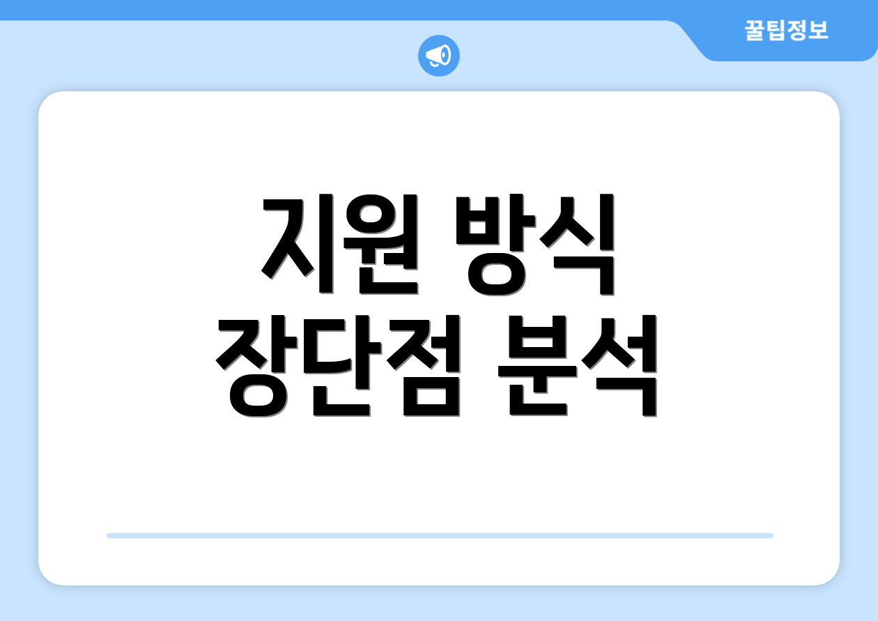 지원 방식 장단점 분석
