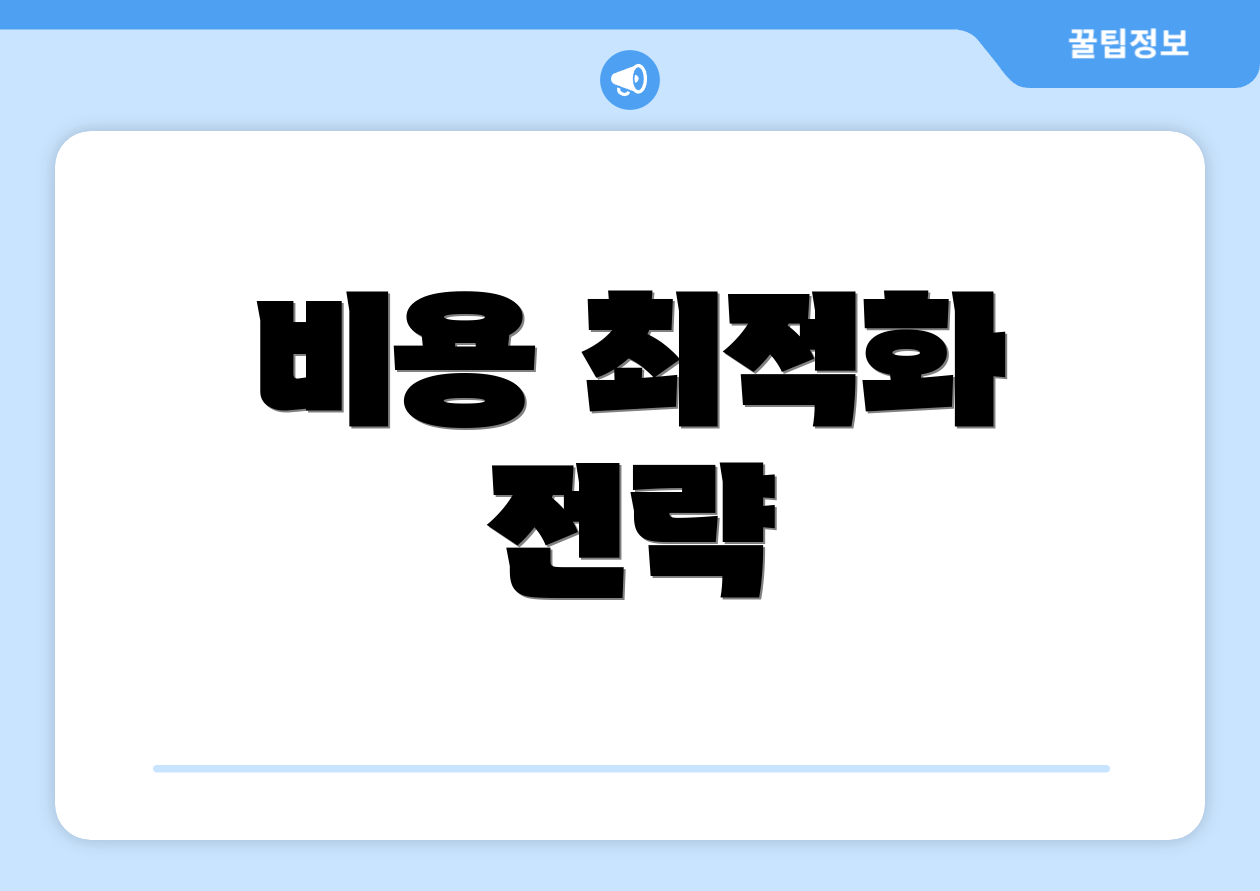 비용 최적화 전략