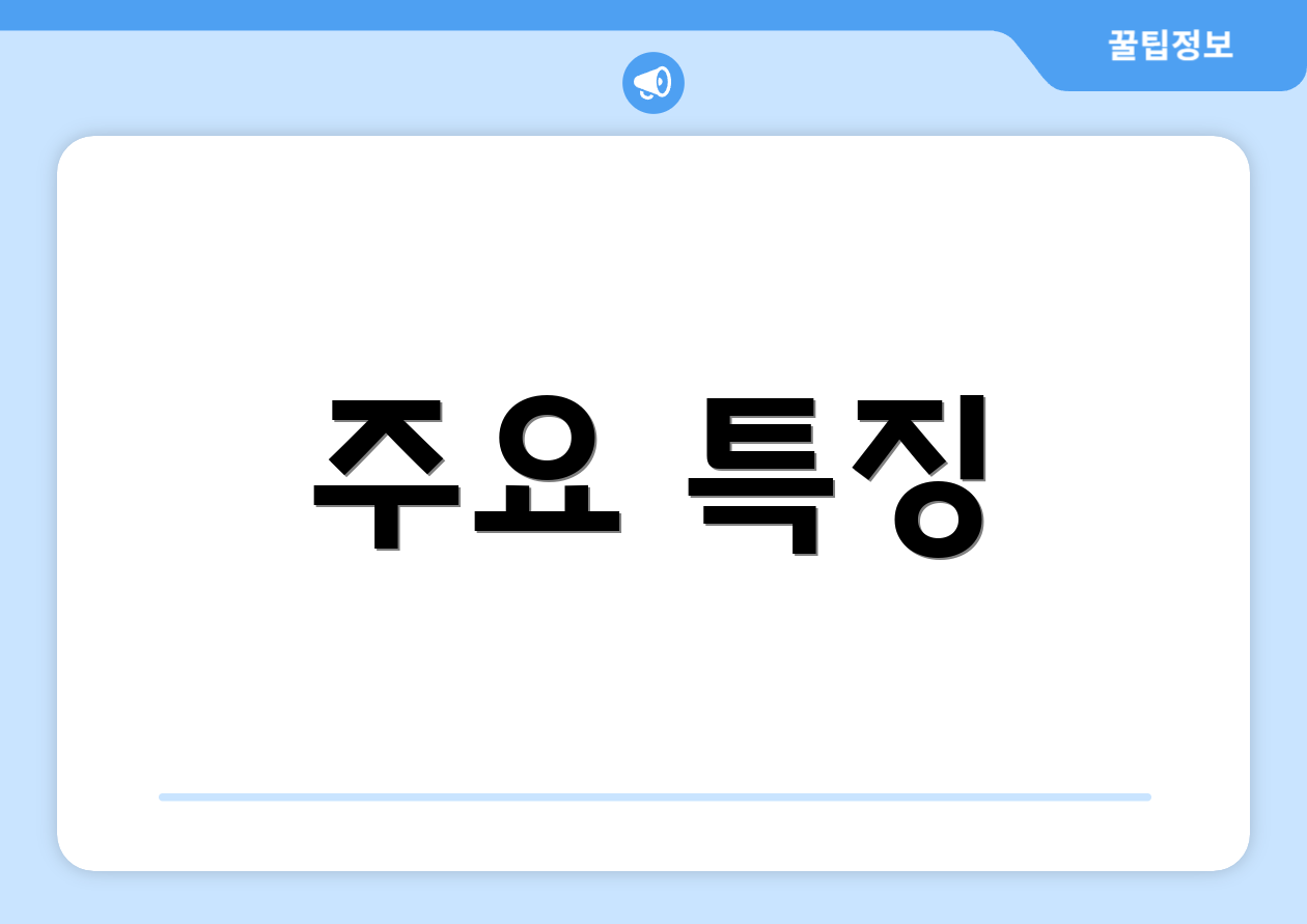 주요 특징