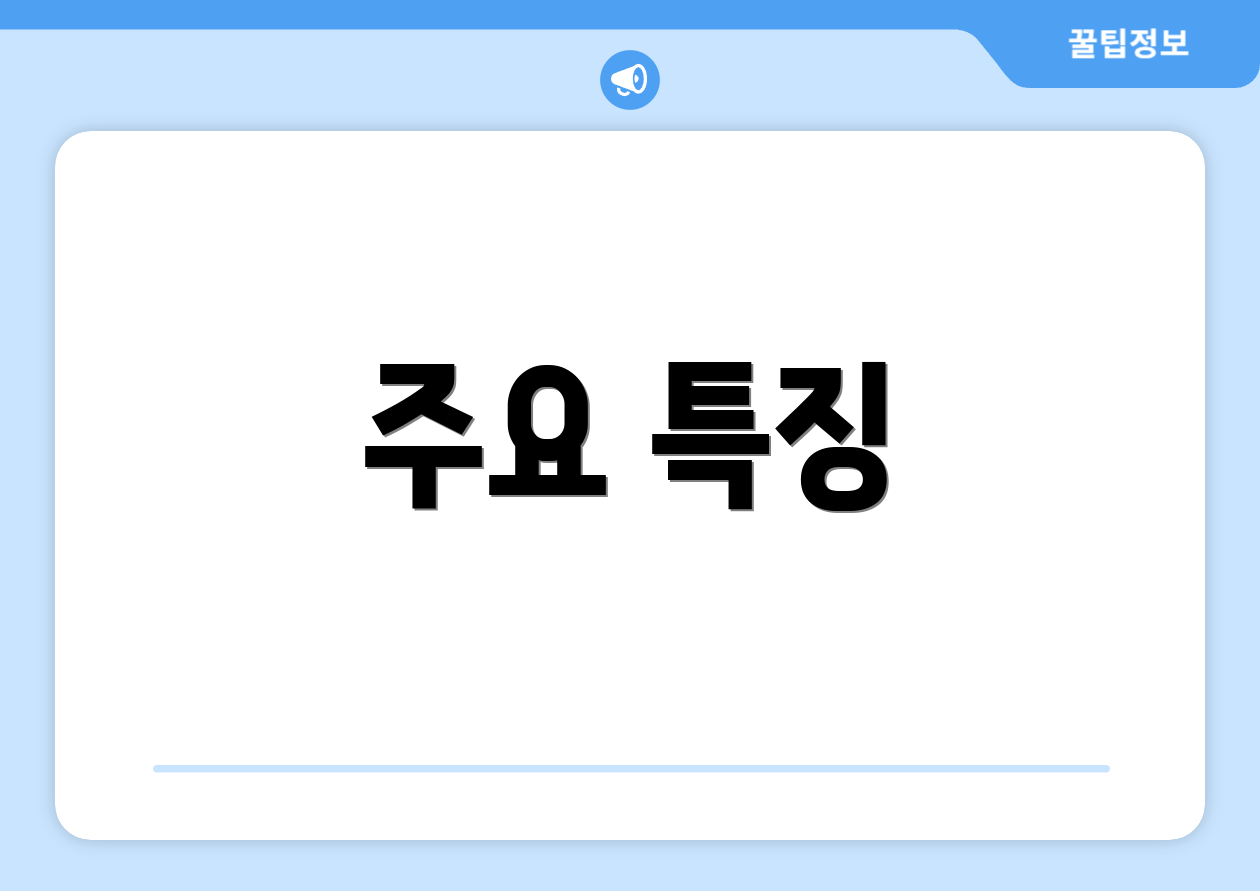 주요 특징