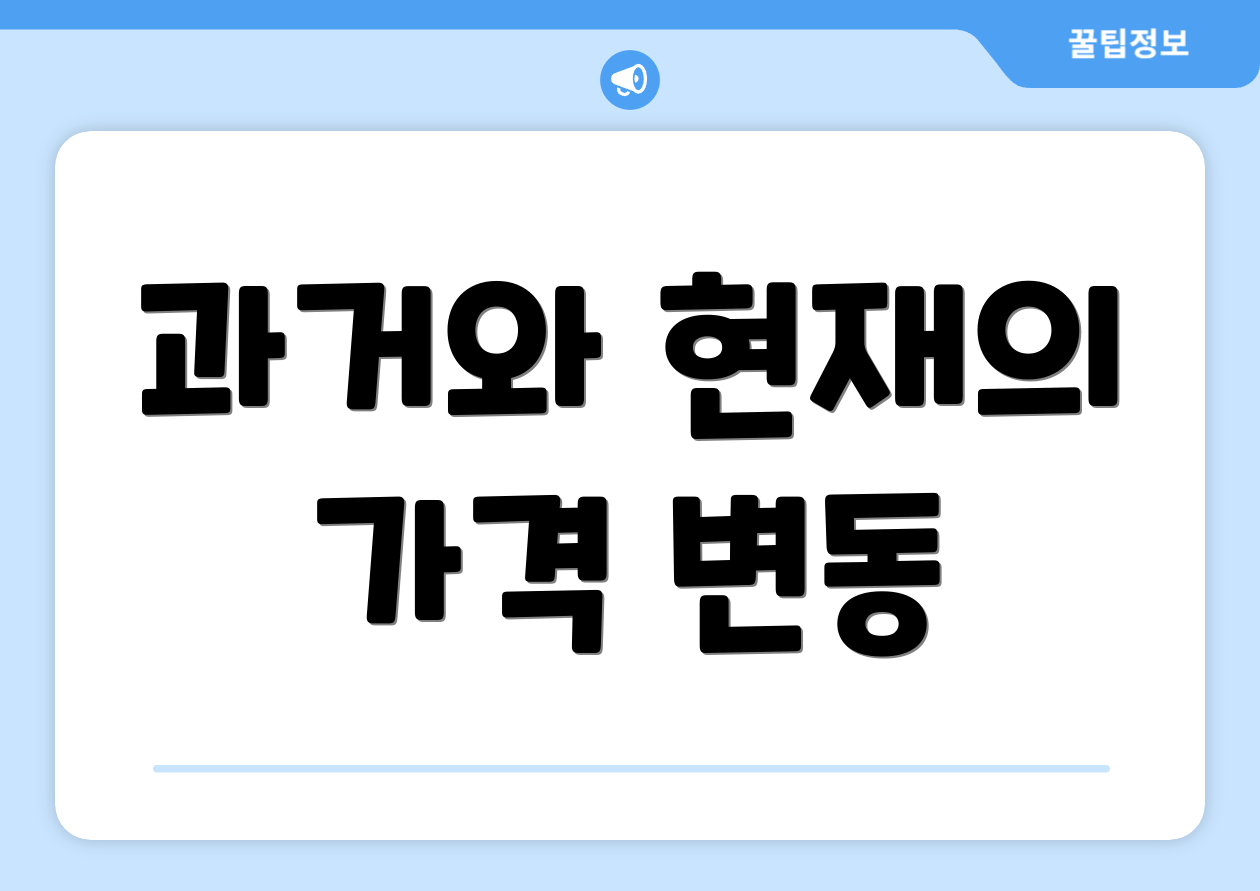 과거와 현재의 가격 변동