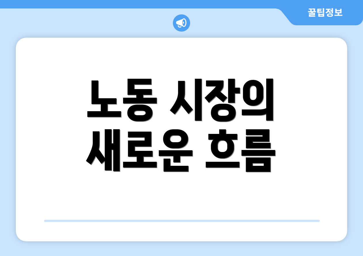 노동 시장의 새로운 흐름