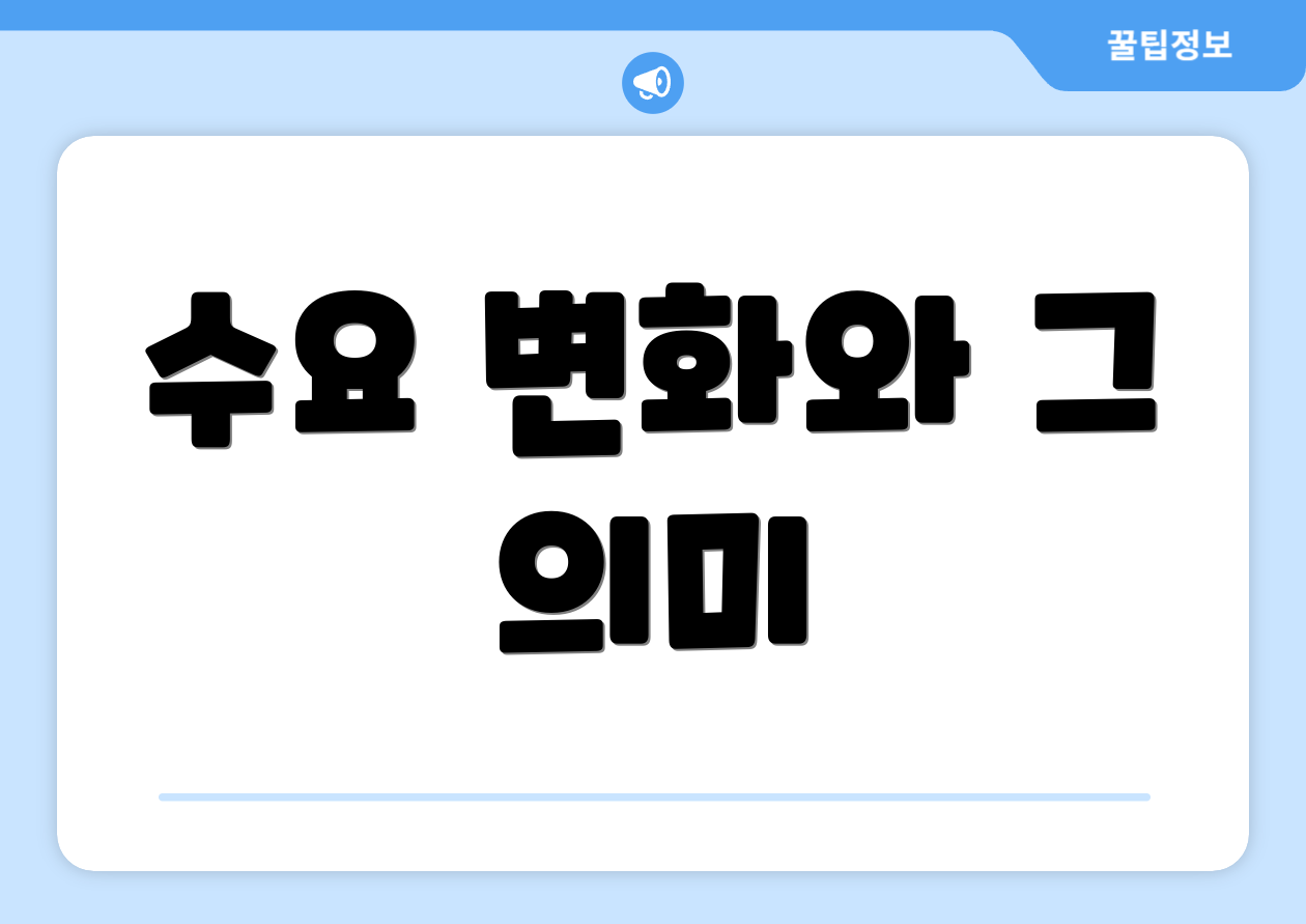 수요 변화와 그 의미