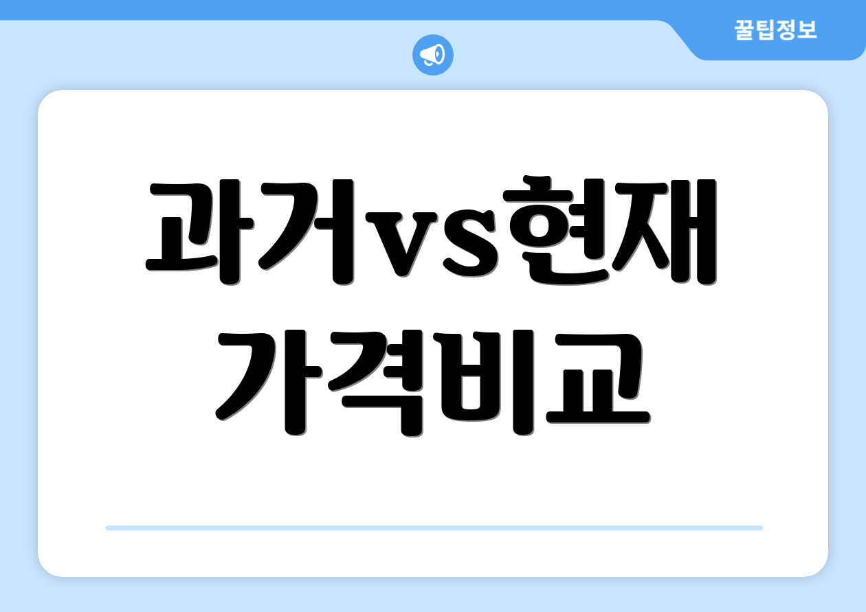 과거vs현재 가격비교
