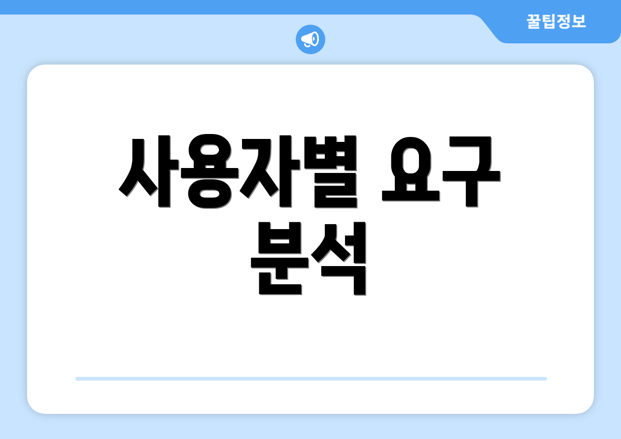 사용자별 요구 분석