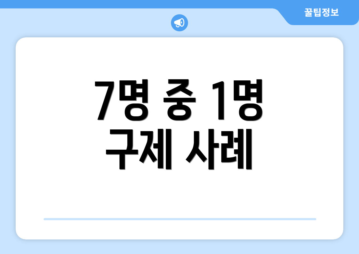 7명 중 1명 구제 사례
