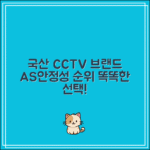 국산가정용CCTV 브랜드 순위｜AS·안정성으로 본 선택기준